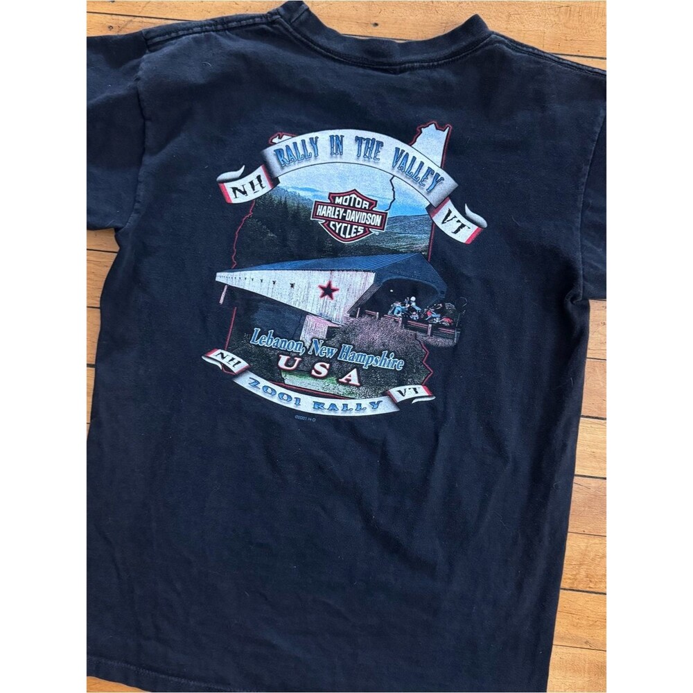 Vintage tee 2001 Harley New Hampshire NH black T-shirt M
